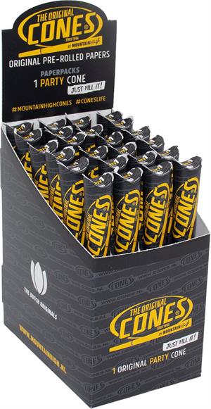 CONES Original Party Size Cones 1pc Packs - Bleached - 140mm/Filter 43mm - 24 Packs per Display Image