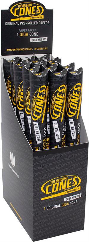CONES Original Giga Sized Cones 1pc Packs - Bleached - 280mm/Filter 88mm - 15 Packs per Display Image