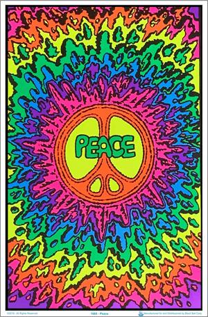 Psychedelic Peace Black Light Poster Image