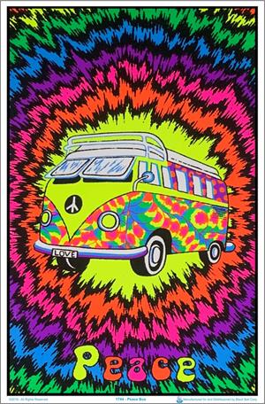 Peace Bus Blacklight Poster Image