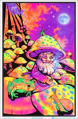 Mushroom Man Blacklight Poster Image