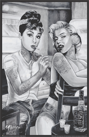 Audrey & Marilyn Tattoo Mini Poster - 11" x 17" Image