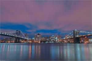 New York City Between the Bridges Poster - 24" x 36"