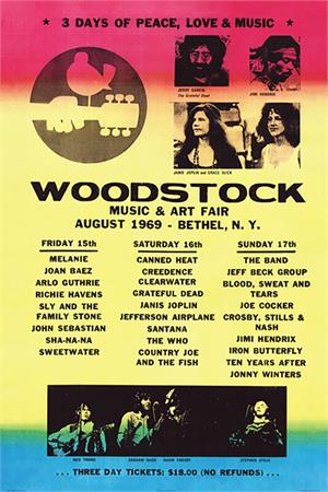 Woodstock Line-Up 1969 Poster 24x36 Image