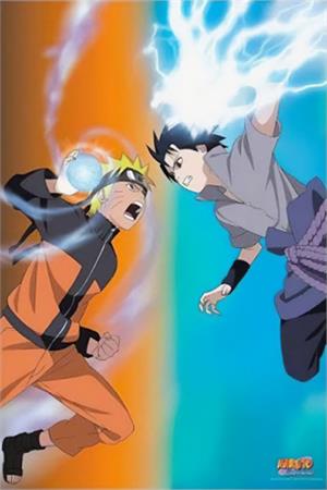 Naruto Shippuden Naruto VS Sasuke Anime Poster 24" x 36" image