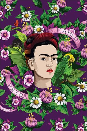 Frida Khalo Parrot Poster Image