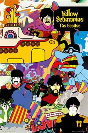 The Beatles Yellow Submarine Collage Poster Image
