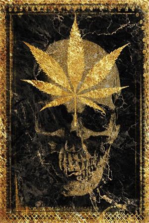 Gold Leaf Skull by Daveed Benito Poster Image