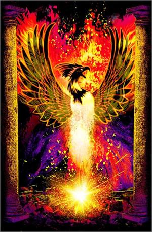 Phoenix Rebirth Non-Flocked Blacklight Poster Image