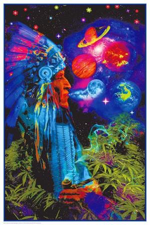 Peace Pipe Universe Non-Flocked Blacklight Poster Image