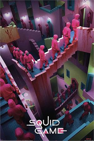Squid Games Crazy Stairs Poster 24" x 36" Image