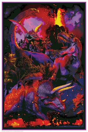 Dino Extinction - Non-Flocked Blacklight Poster 24" x 36" Image