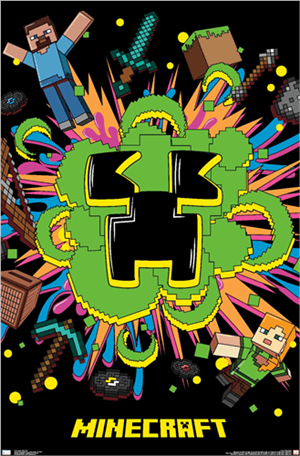  Minecraft Neon Poster - 22.375" x 34" Image