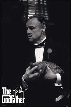 The Godfather Holding Cat Poster - 24" X 36"-image