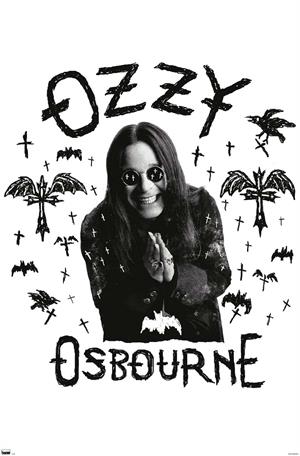 Ozzy Osbourne - Raven, Bat and Crosses - Music Poster Ozzy Osbourne - Raven, Bat and Crosses - Music Poster Image