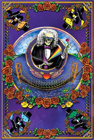 Deadheads Across Golden Gate Bridge Poster Image