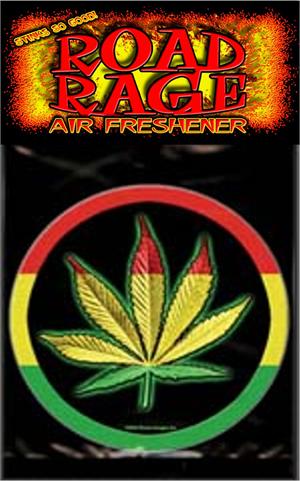 Rasta Herbal Leaf  Road Rage Air Freshener