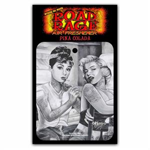 Marilyn & Audrey Tattoo by James Danger Harvey Road Rage Air Freshener - Pina Colada Fragrance Image