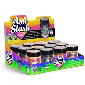 Ash Stash Butt Buckets with Designs & Lid Closure Style 2 - 11cm image