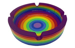 Rainbow Glass Ashtray - 4.25" Diameter - 3 pack Image
