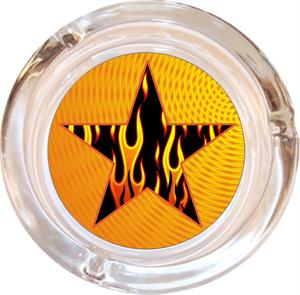 STAR WITH FLAMES ASHTRAY - 4" DIAMETER