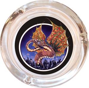 DRAGON  - MIKE DUBOIS ASHTRAY - 4" DIAMETER