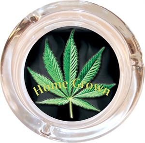 HERBAL LEAF - HOME GROWN - ASHTRAY - 4" DIAMETER