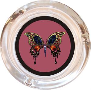 BUTTERFLY - MIKE DUBOIS ASHTRAY - 4" DIAMETER