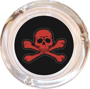 SKULL & CROSSBONES ASHTRAY - 4" DIAMETER