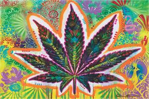 Psychedelic Leaf by Dean Russo Poster Psychedelic Leaf by Dean Russo Poster Image