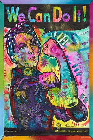 Psychedelic Rosie the Riveter by Dean Russo Poster Psychedelic Rosie the Riveter by Dean Russo Poster Image