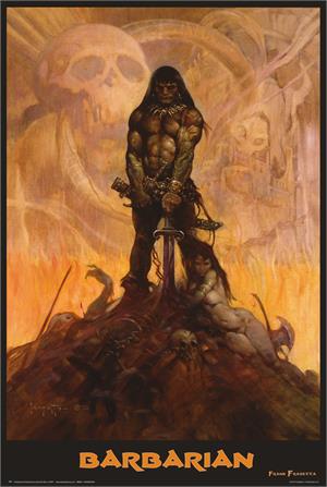 BARBARIAN - By: FRANK FRAZETTA - POSTER - 24" X 36"