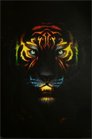 Tiger Non-Flocked Blacklight Poster Image
