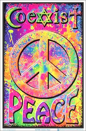 Coexist/Peace Black Light Poster Image