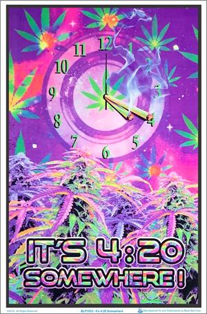 It's 4:20 Somewhere Black Light Poster Image