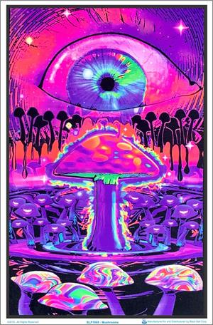 Mushrooms Blacklight Poster Image