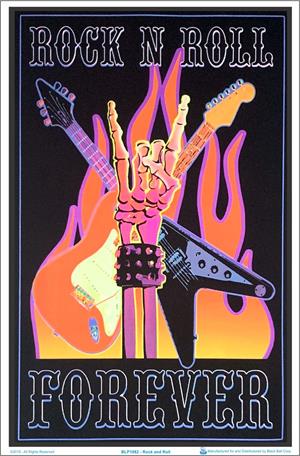 Rock N Roll Forever Blacklight Poster Image