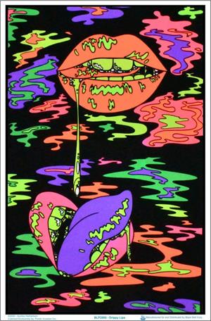 Drippy Lips by Audrey Herbertson Blacklight Poster Image