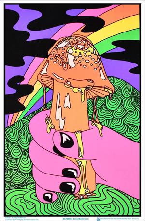Sexy Mushroom by Audrey Herbertson Blacklight Poster Image