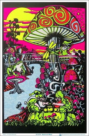 Mushroom Magic Blacklight Poster Image