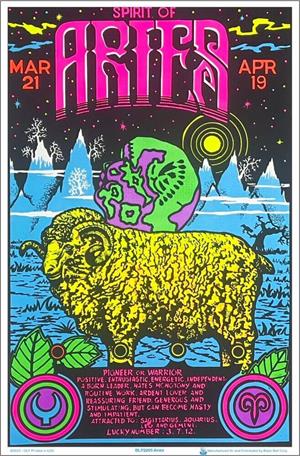 Aries Zodiac Sign Blacklight Poster Image