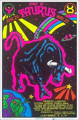 Taurus Zodiac Sign Blacklight Poster 23" x 35" Taurus Zodiac Sign Blacklight Poster 23" x 35" Image