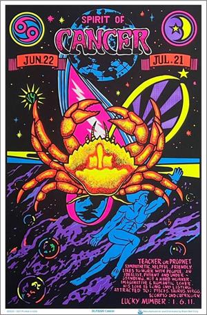 Cancer Zodiac Sign Blacklight Poster Cancer Zodiac Sign Blacklight Poster Image