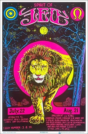 Leo Zodiac Sign Blacklight Poster Image