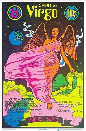 Virgo Zodiac Sign Blacklight Poster Image