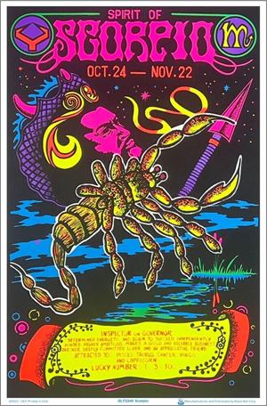 Scorpio Zodiac Sign Blacklight Poster Image