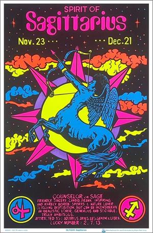 Sagittarius Zodiac Sign Blacklight Poster Image
