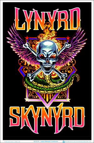 Lynyrd Skynyrd Crossbones Black Light Poster - 23" X 35" image