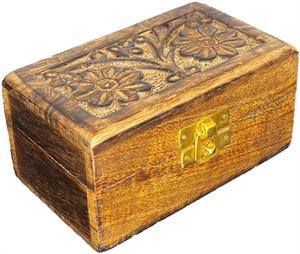 Mango Wood Engraved Rectangular Box Image