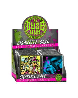 DYSE ONE Graffiti Series B Deluxe Leather Cigarette Case Display - 100'S - 12 ct.